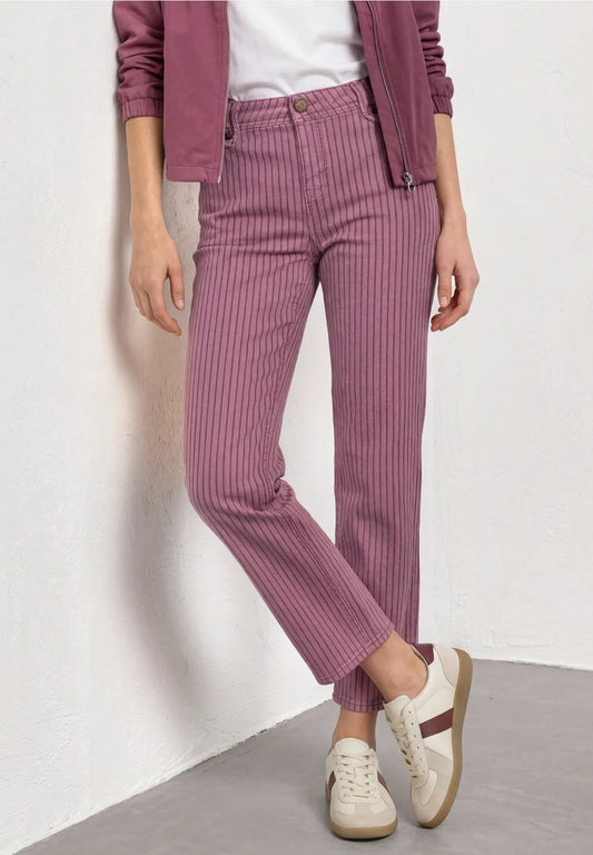Street One High Waisted Jeans - Pink Stripe.