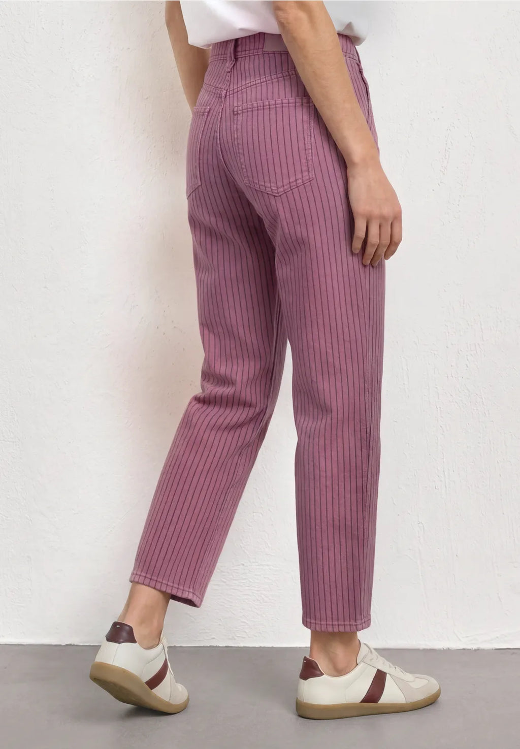 Street One High Waisted Jeans - Pink Stripe.