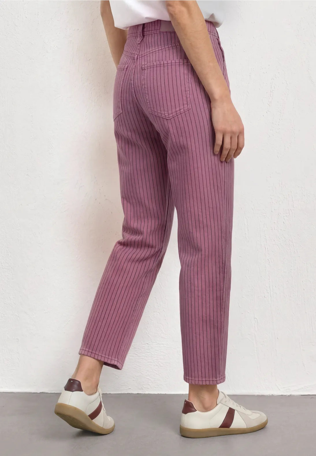 Street One High Waisted Jeans - Pink Stripe.