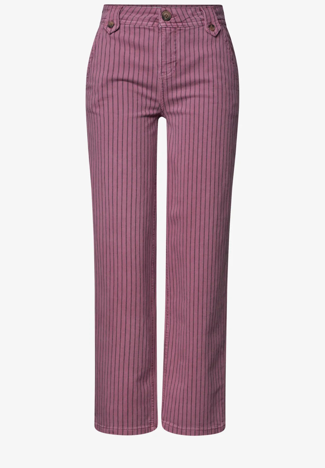 Street One High Waisted Jeans - Pink Stripe.