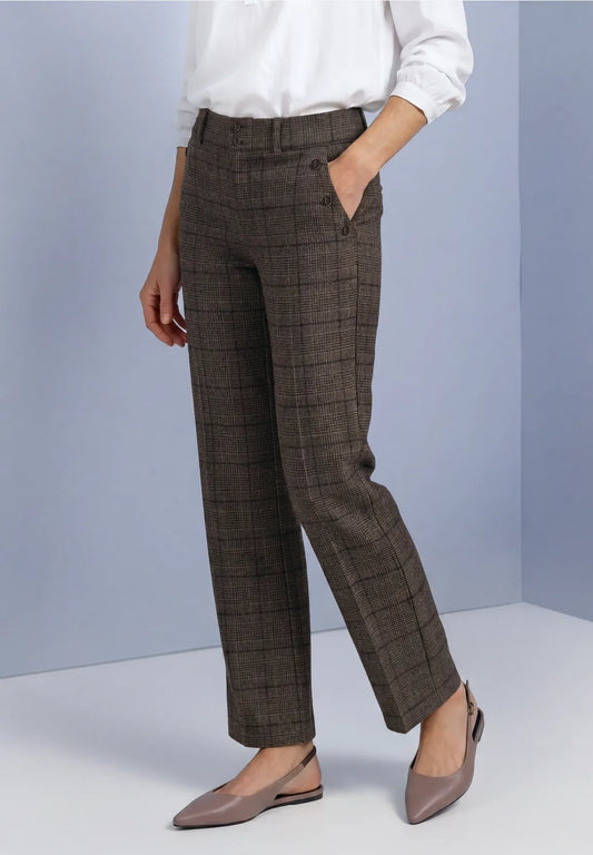 Street One Trousers Amalia Straight Leg Brown Mix.