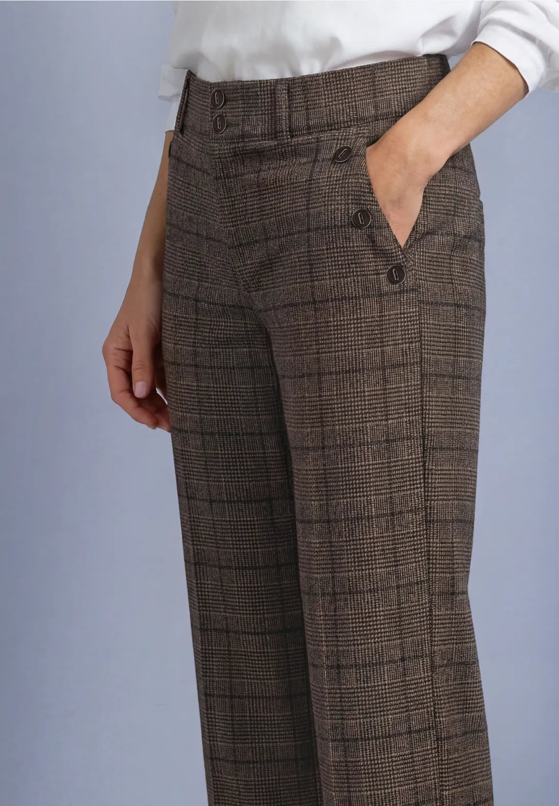 Street One Trousers Amalia Straight Leg Brown Mix.