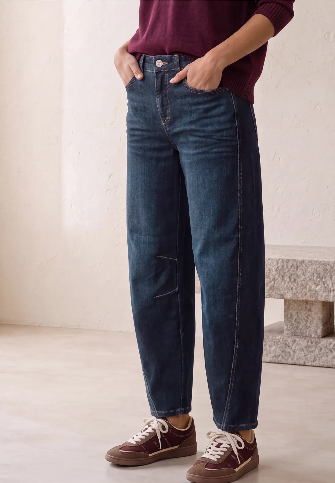 Street One Karlie Barrel Jean - Dark Wash.