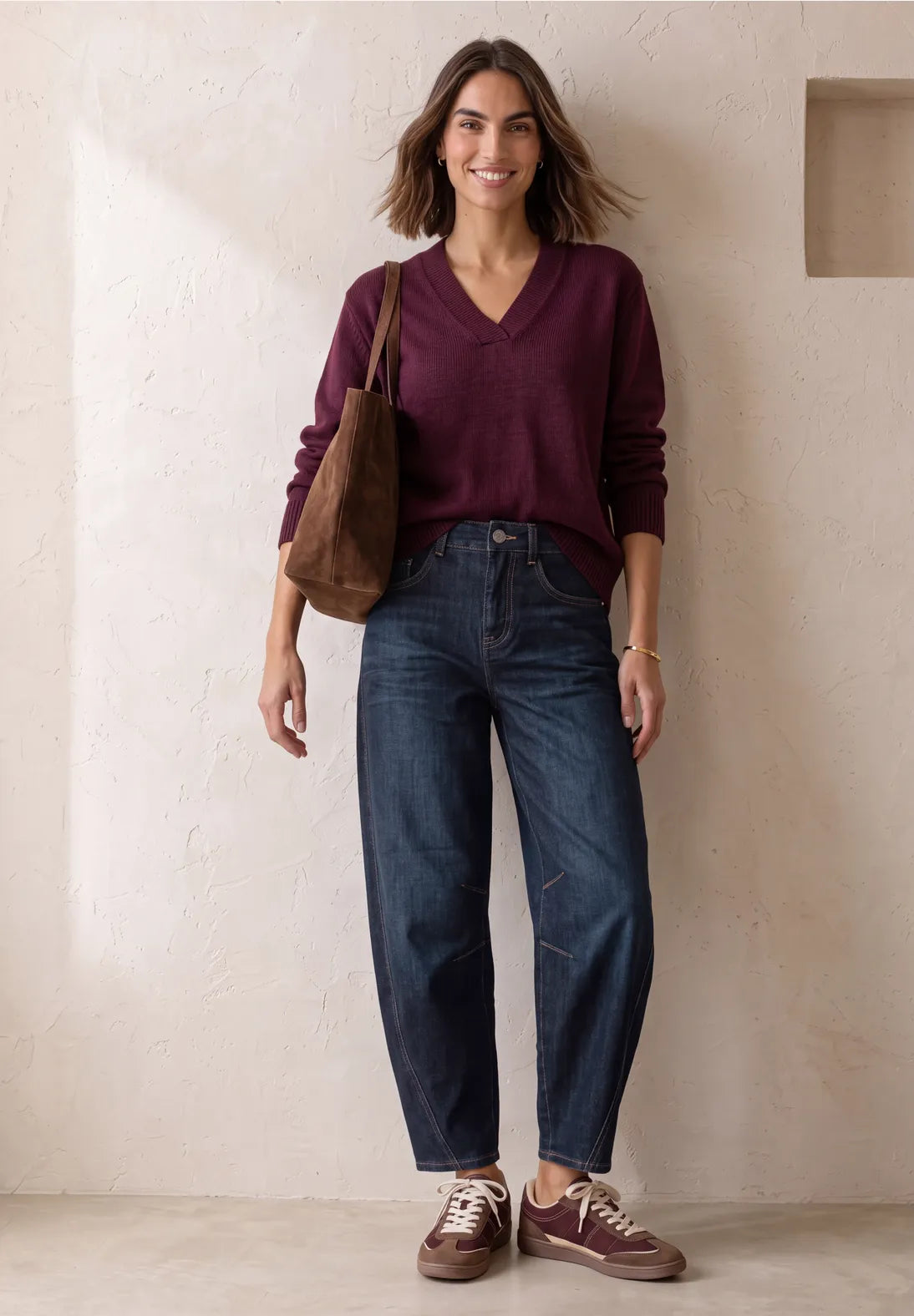Street One Karlie Barrel Jean - Dark Wash.