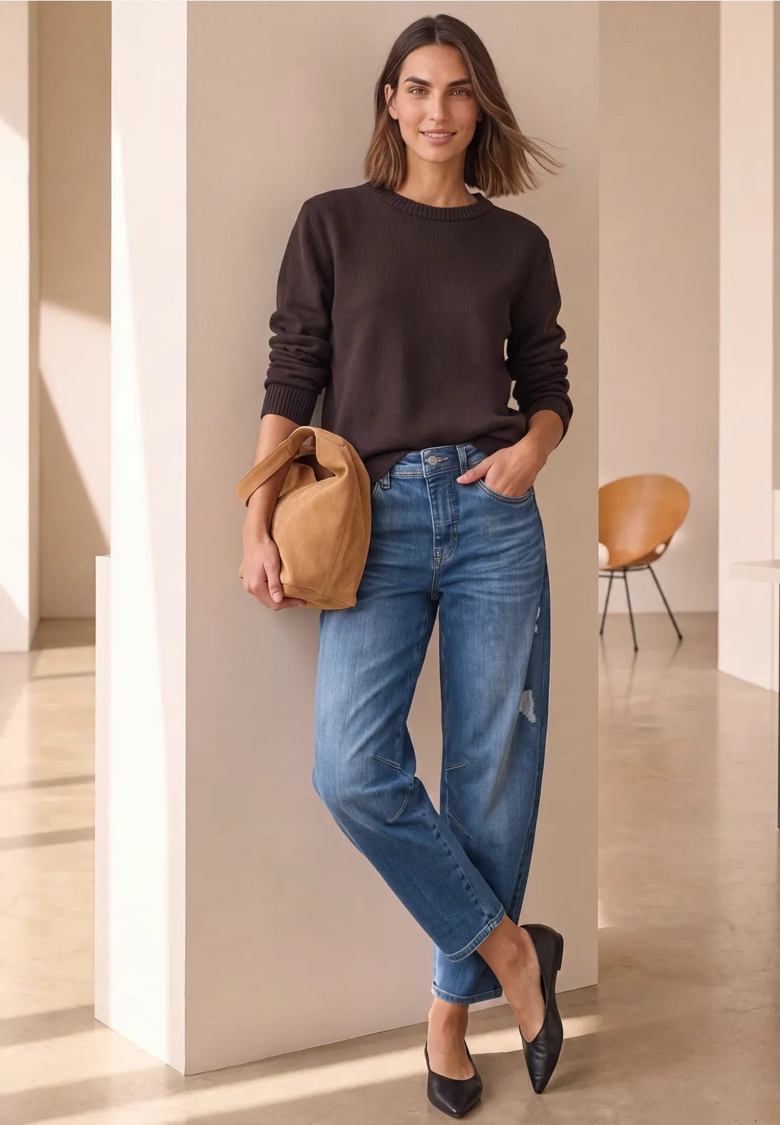 Street One Relaxed Barrel Leg Jeans in a Loose Fit - Denim.