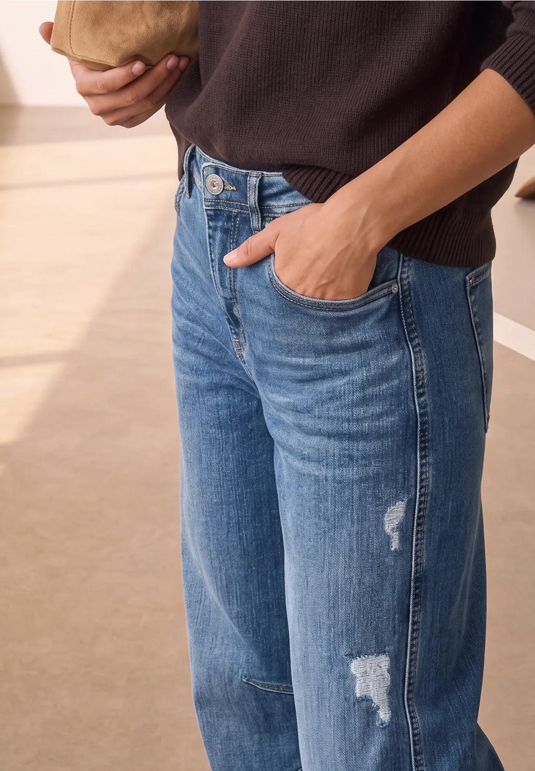 Street One Relaxed Barrel Leg Jeans in a Loose Fit - Denim.