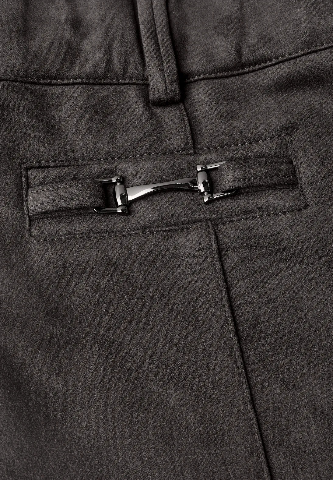 Street One Bootcut Velour Trousers in a slim Fit - Brown.