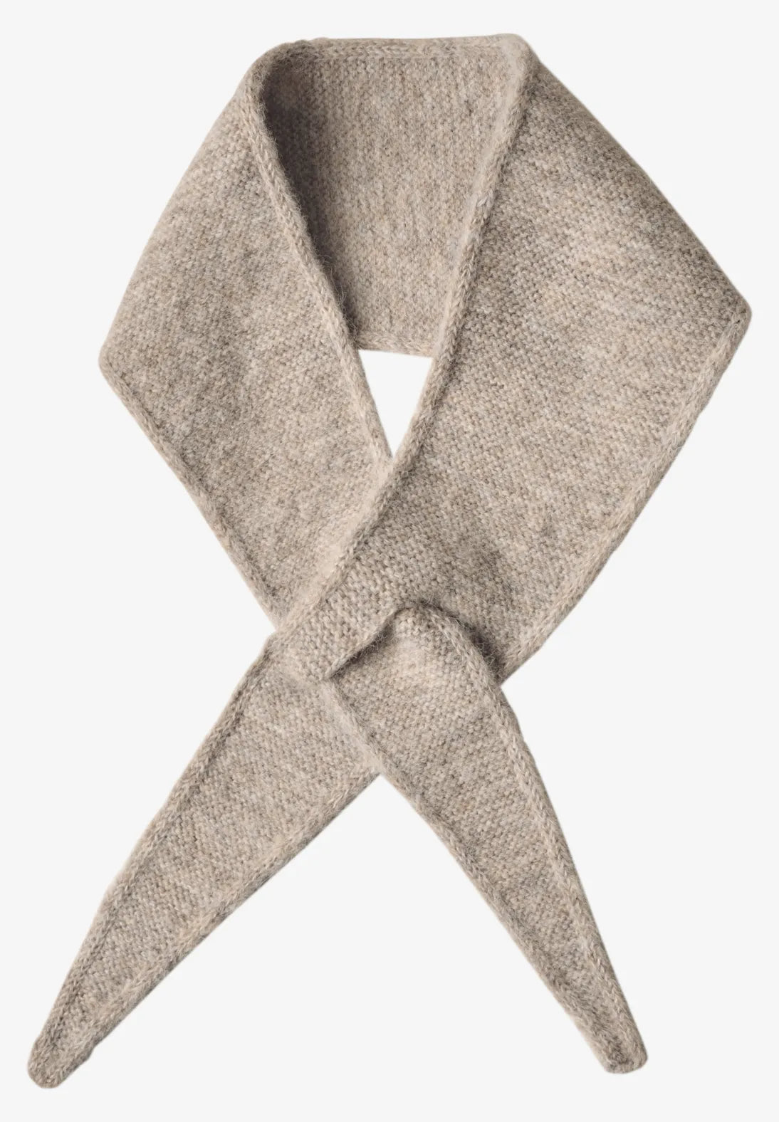 Street One Mini Triangular Scarf in a Solid Colour - Beige