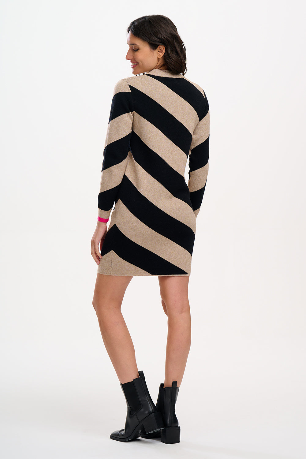 Sugarhill Verity Knit Dress-Beige/Black