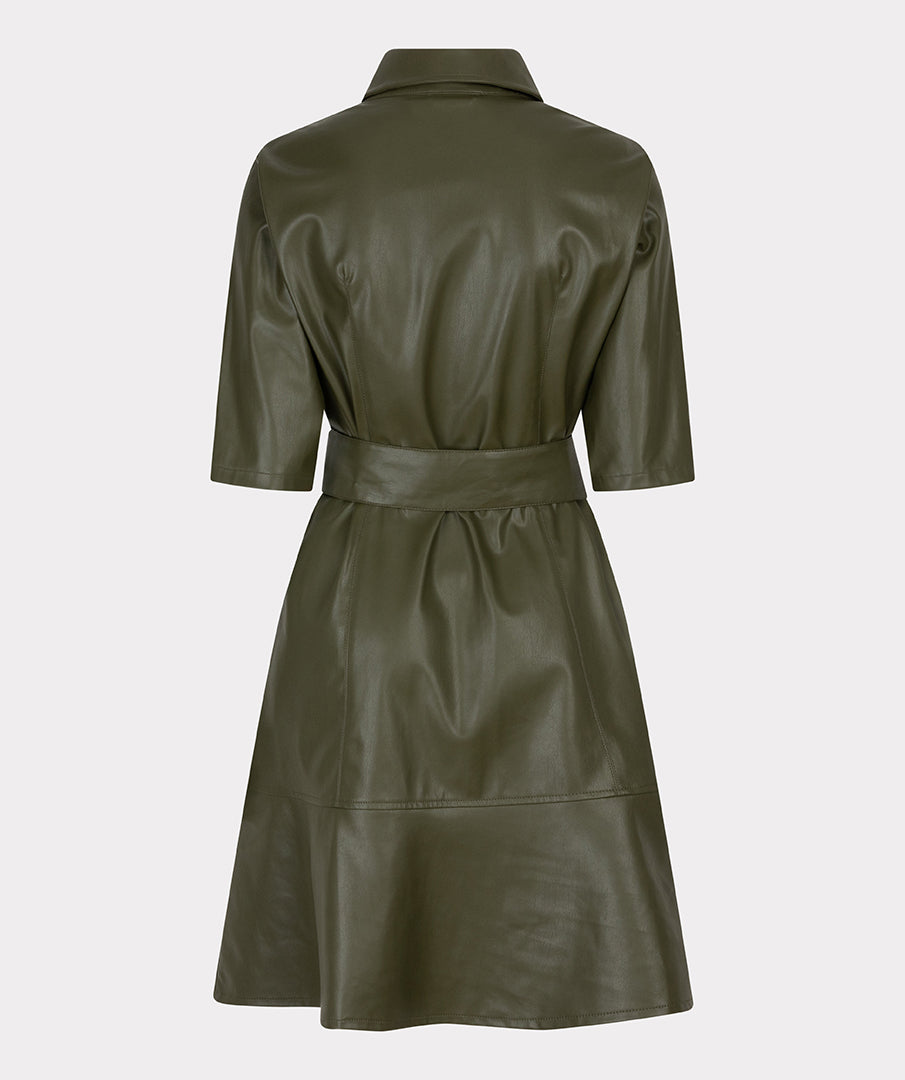 Esqualo Dress Vegan Leather-Green