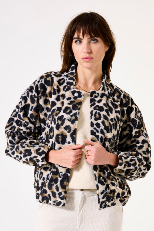 Garcia Soft Teddy Leopard Bomber
