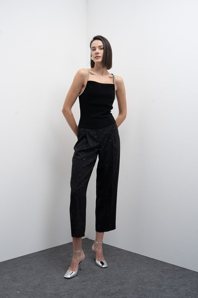 Goa Goa Black Top with diamonte Straps