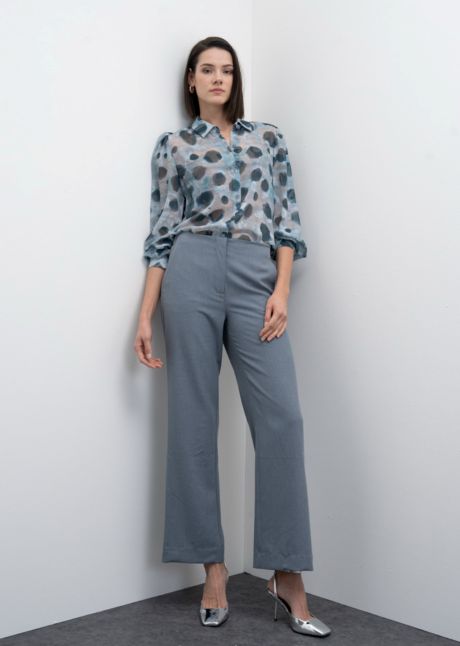 Goa Goa Turquoise Floral Sheer Blouse