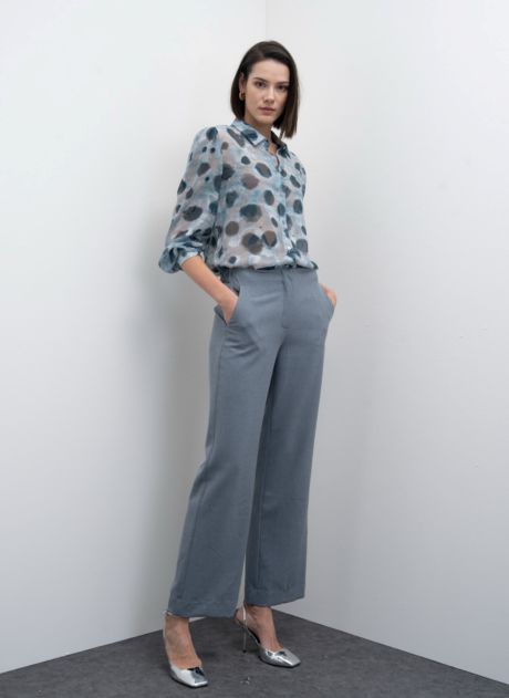 Goa Goa Turquoise Floral Sheer Blouse