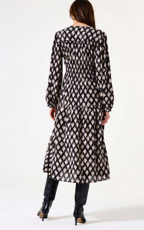 Garcia Ladies Dress Black Multi.
