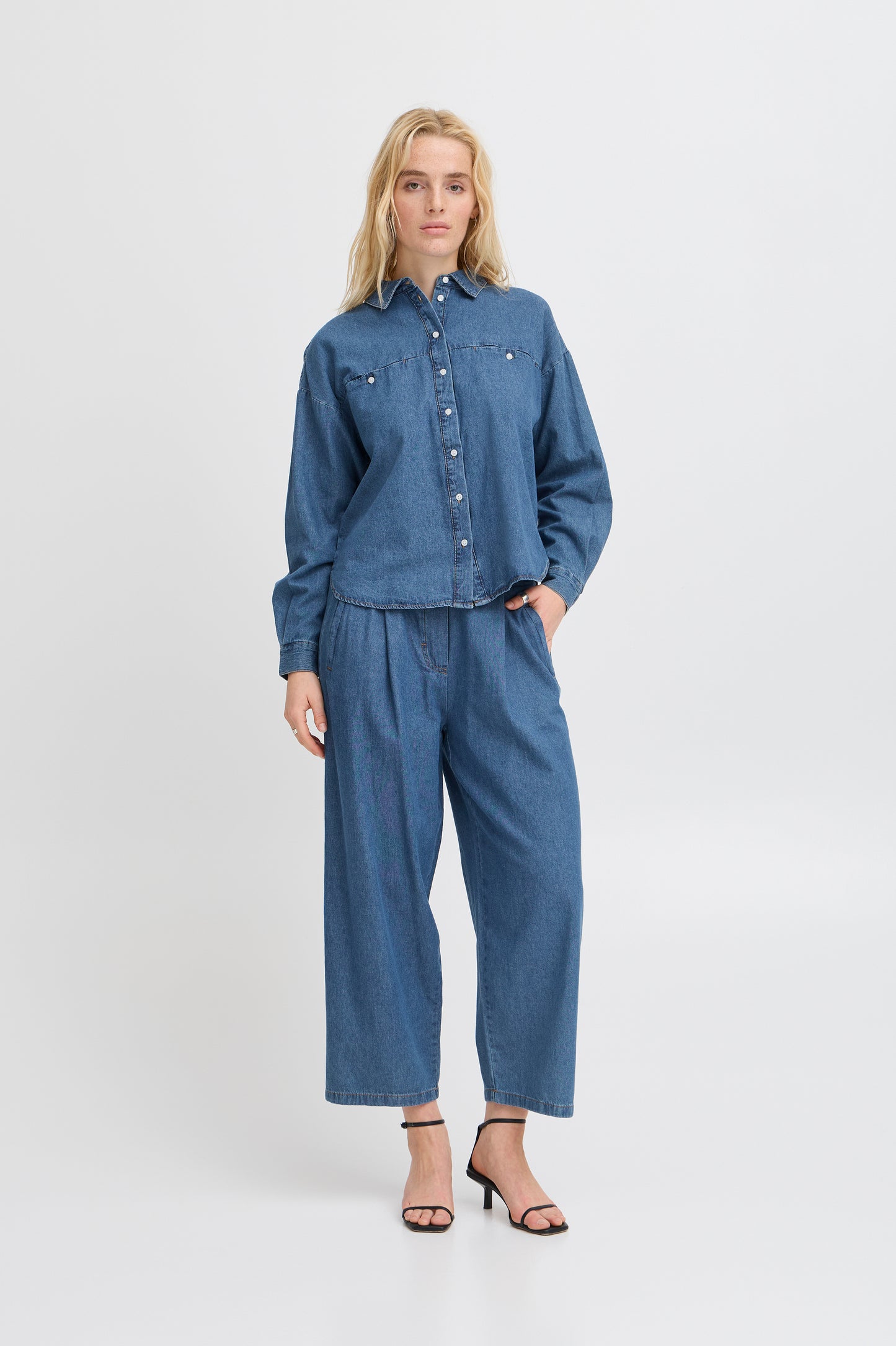 ICHI IHARCHER PA Denim Wide Leg Denim with pockets