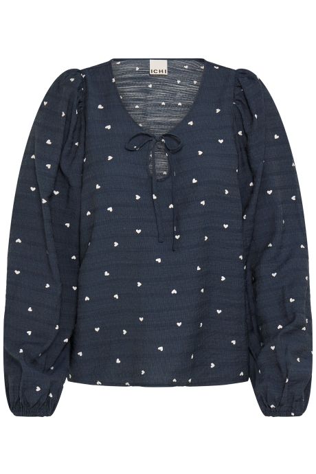 ICHI IHELVA LS Navy with white heart