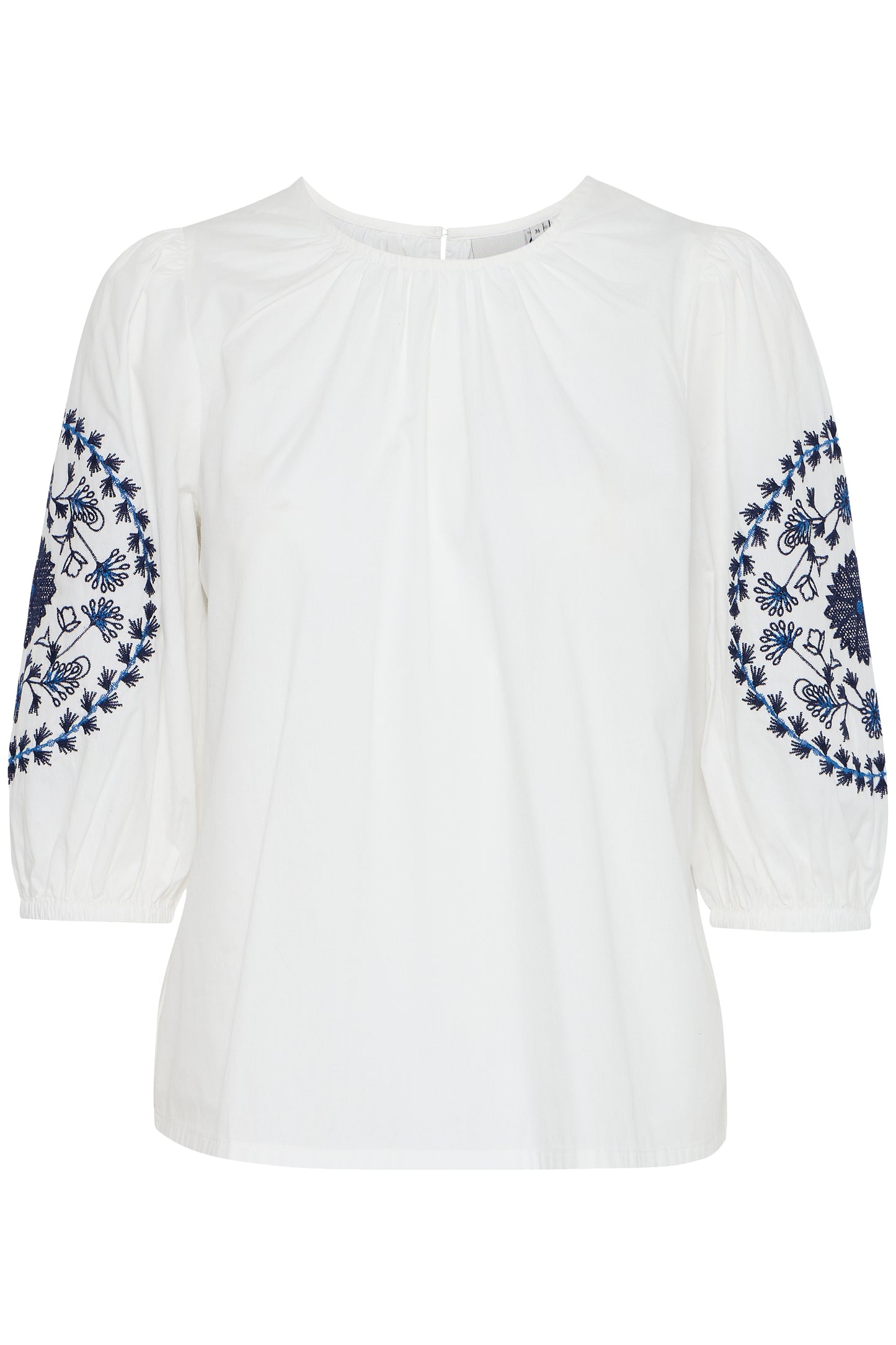 ICHI IHFLORONA MS Top Short Sleeve with Embroidery