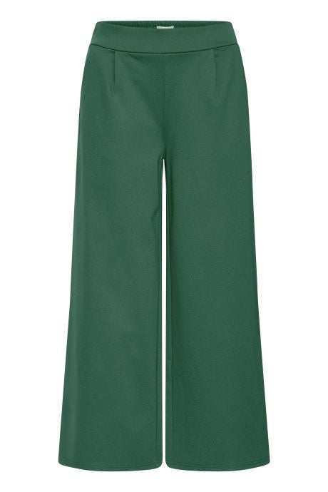 ICHI IHKATE SUS LONG WIDE TROUSERS Green.