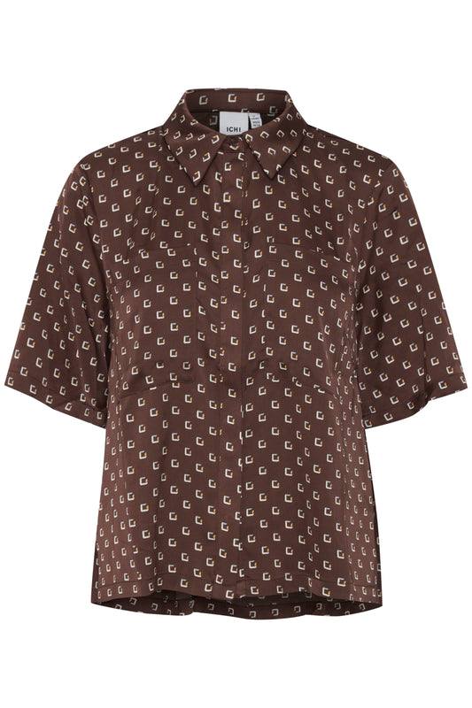 ICHI IXINGI Geometric print ss Shirt