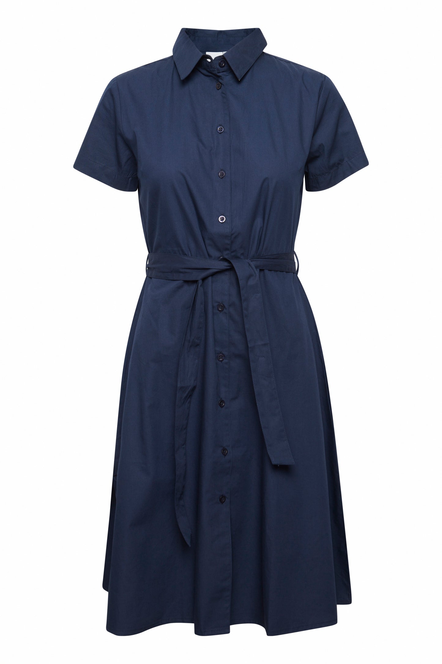 ICHI IXSARAH Midi cotton shirt dress