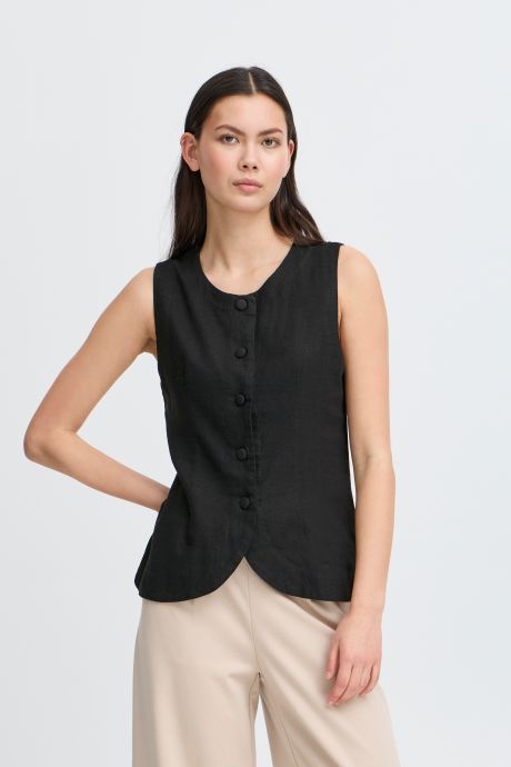 ICHI IHLINNO WA Waistcoat Black