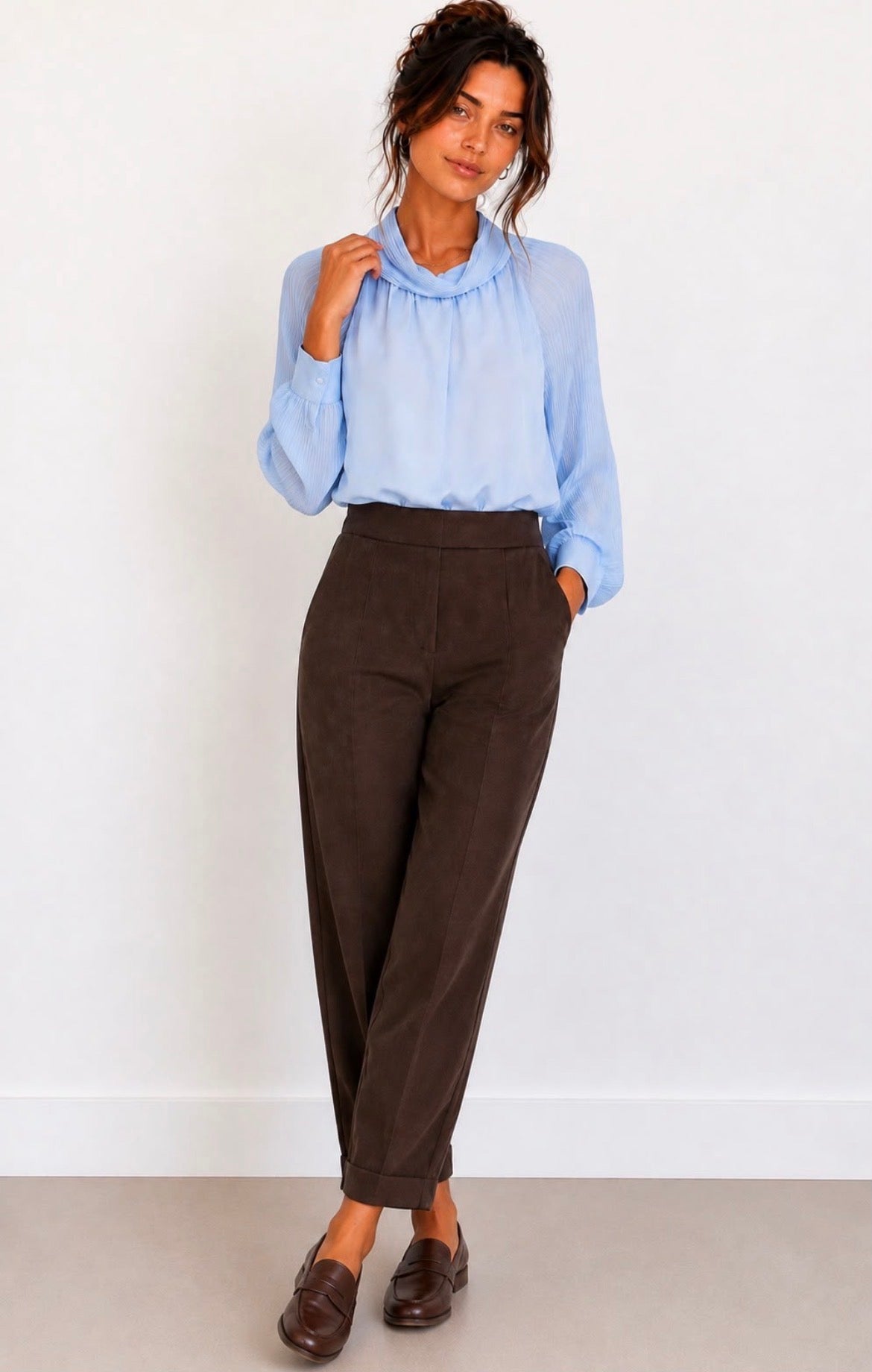 Kyla Barrel Jeans - Brown.