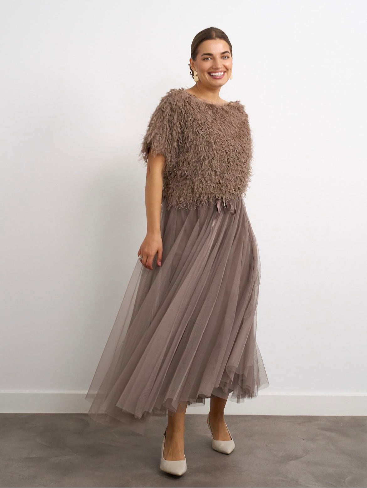 Kyla Tulle Skirt - Mocha