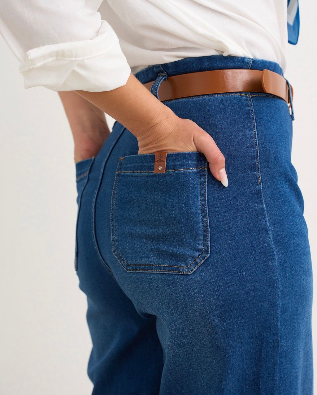 Kyla Wide Leg Denim Jean with Belt.