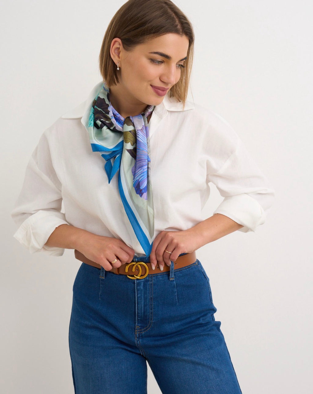 Kyla Wide Leg Denim Jean with Belt.