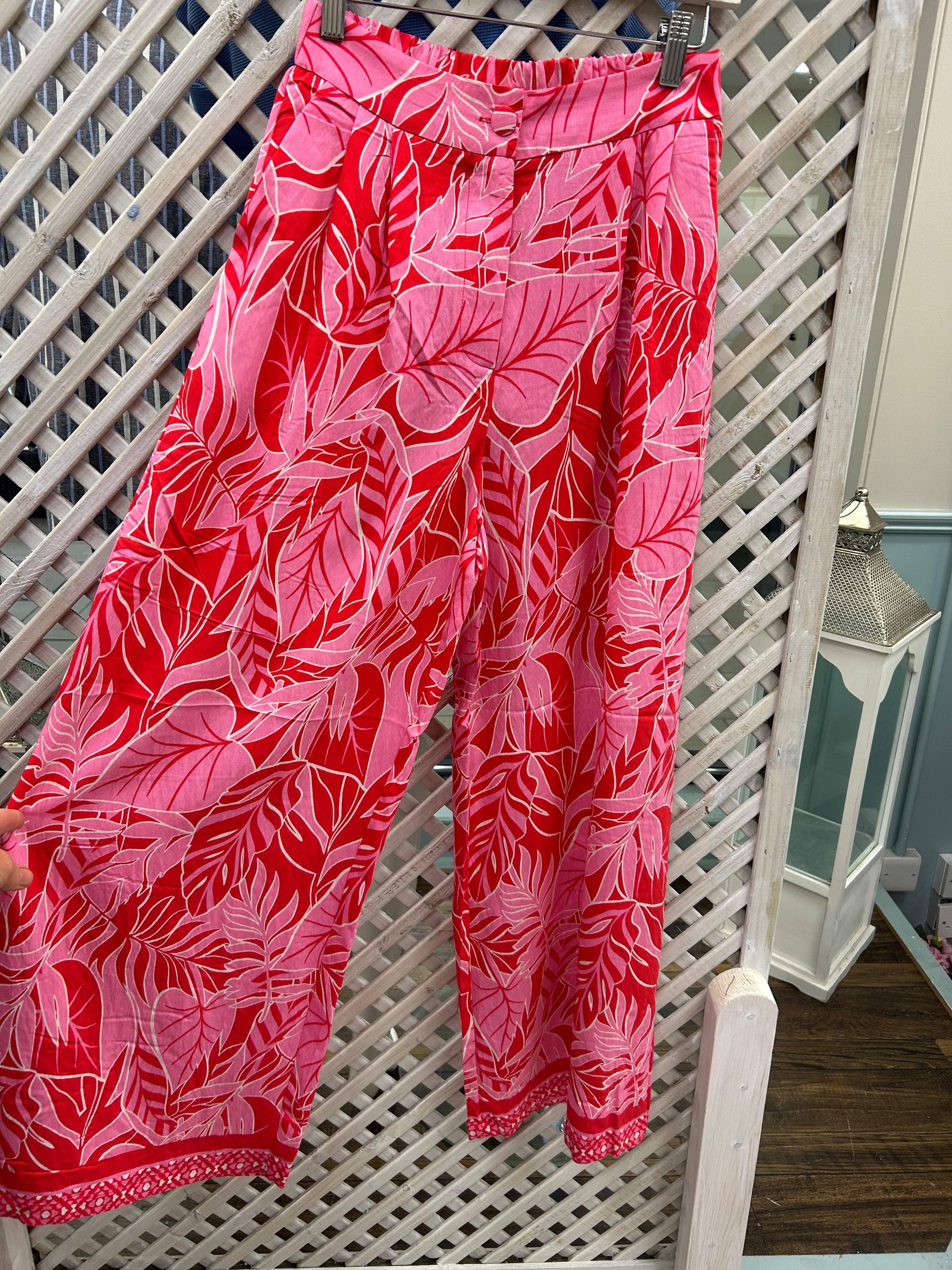 Molly Bracken Lili Sidonio Woven Ladies Trousers Pink Mix.