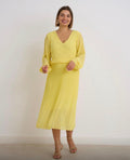Kyla Pleated Dress - Lemon.