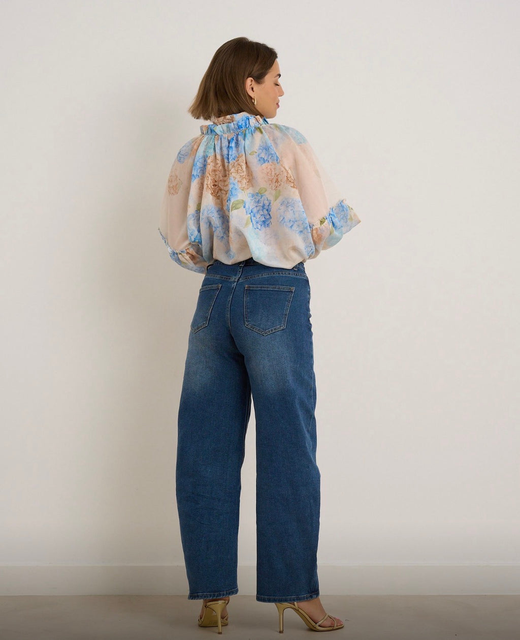 Kyla Sheer Blouse Blue Mix