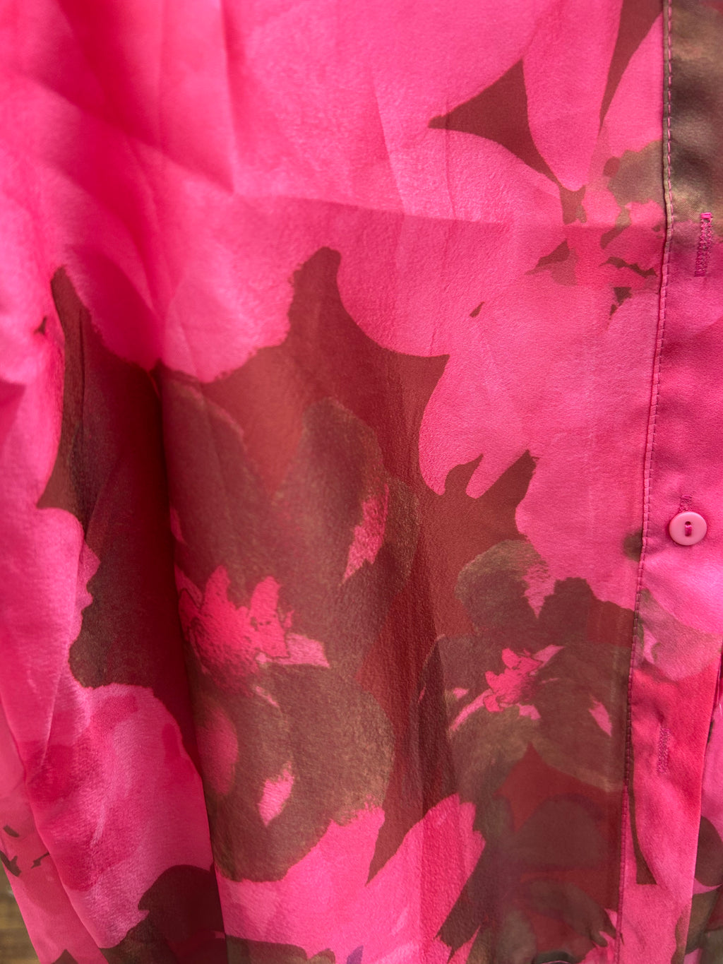 Kyla Sheer Shirt - Hot Pink & Brown.