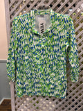 Yew Top - Green Blue & Cream Stroke.