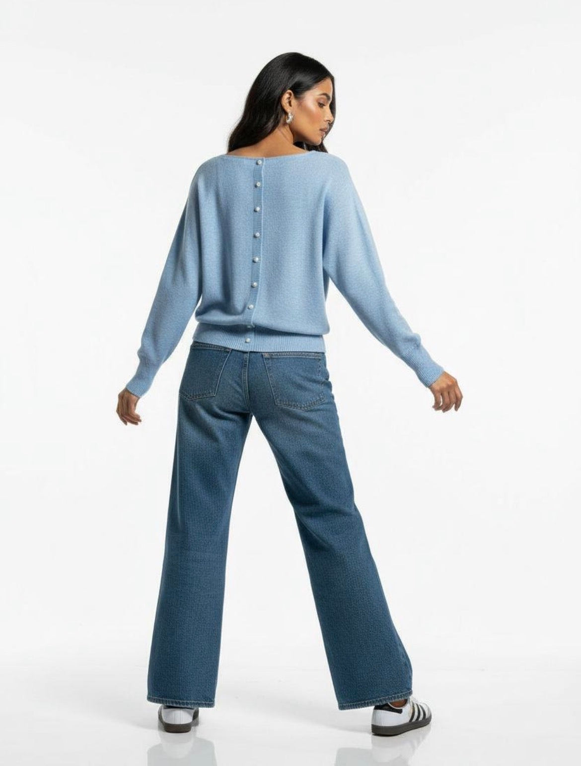 Pearl Detail Knit - Blue