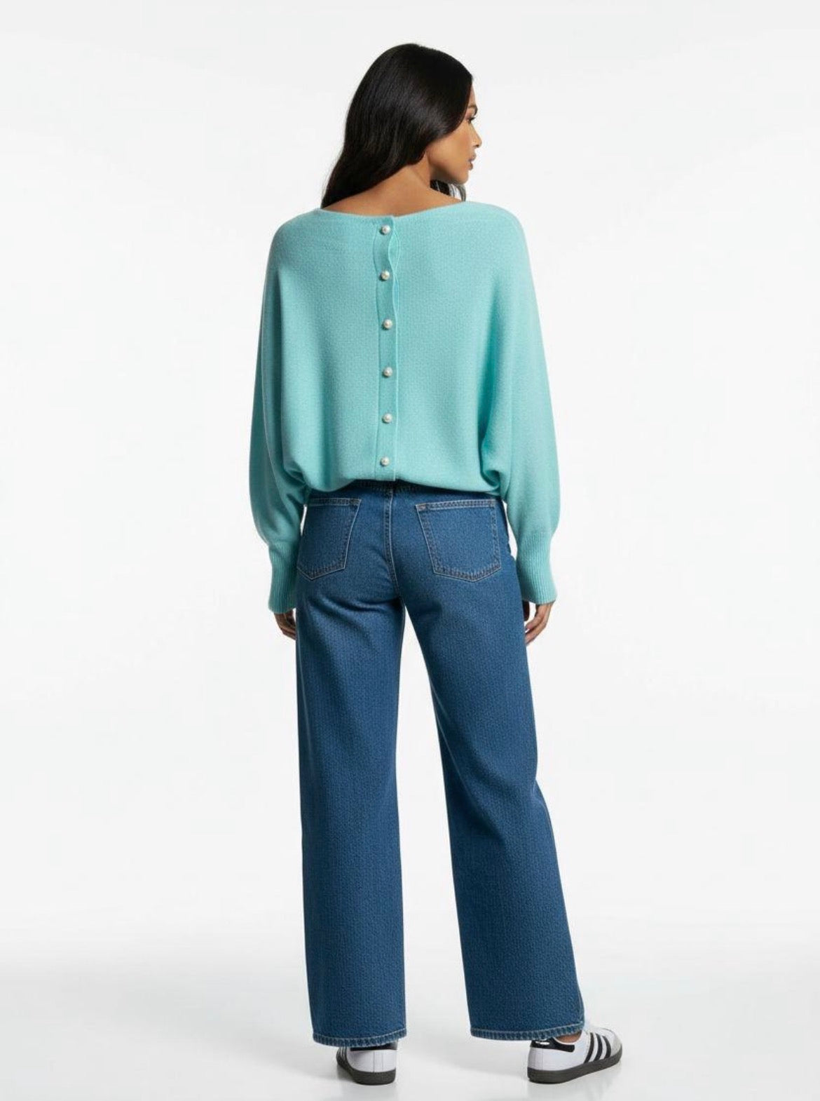 Pearl Knit Detail - Aqua.