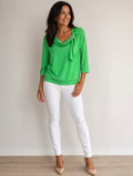 Yew Top Cowl Neck - Citrus Green.