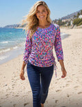 Yew Top Round Neck - Pink Mix.