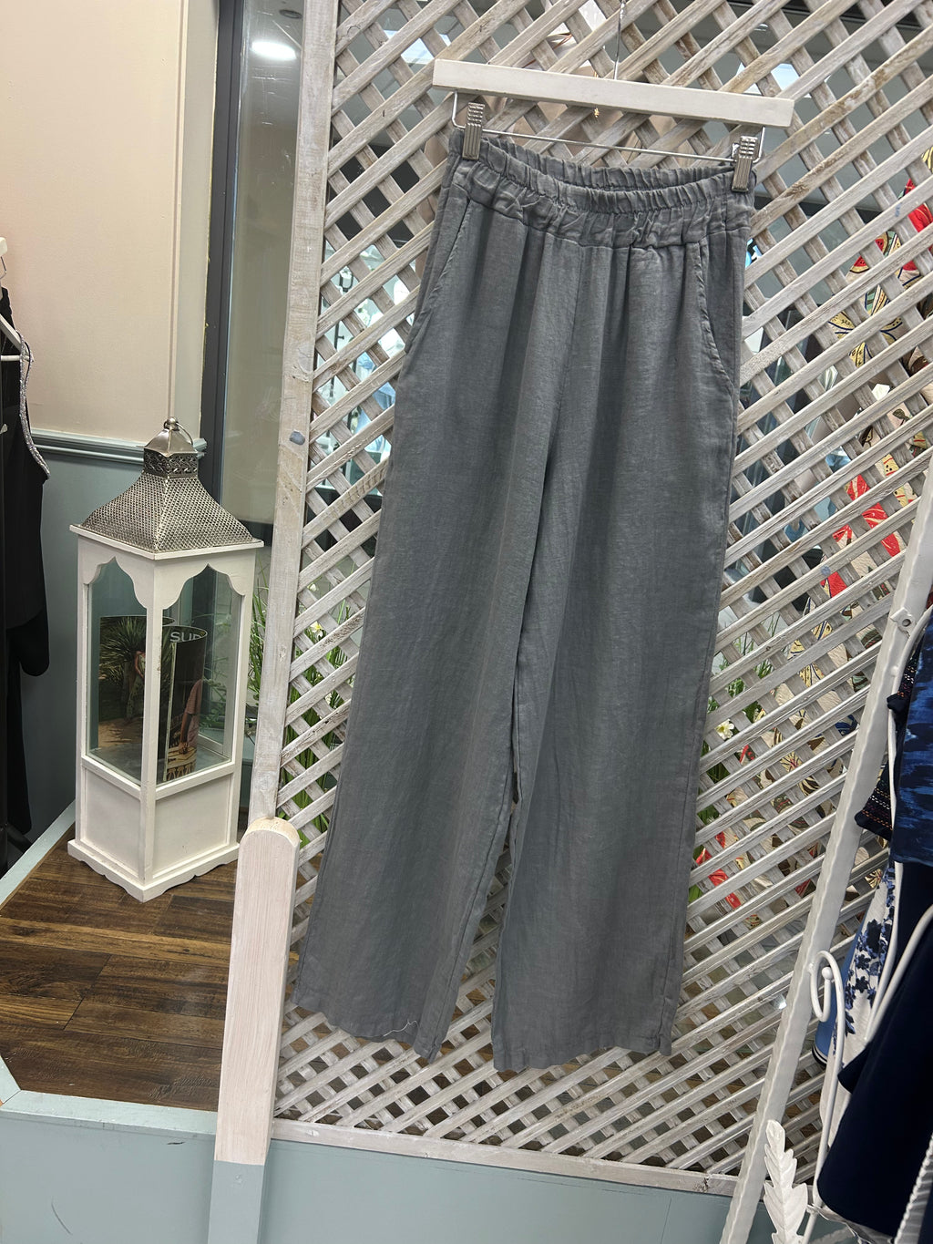 Kyla Linen Trousers - Grey