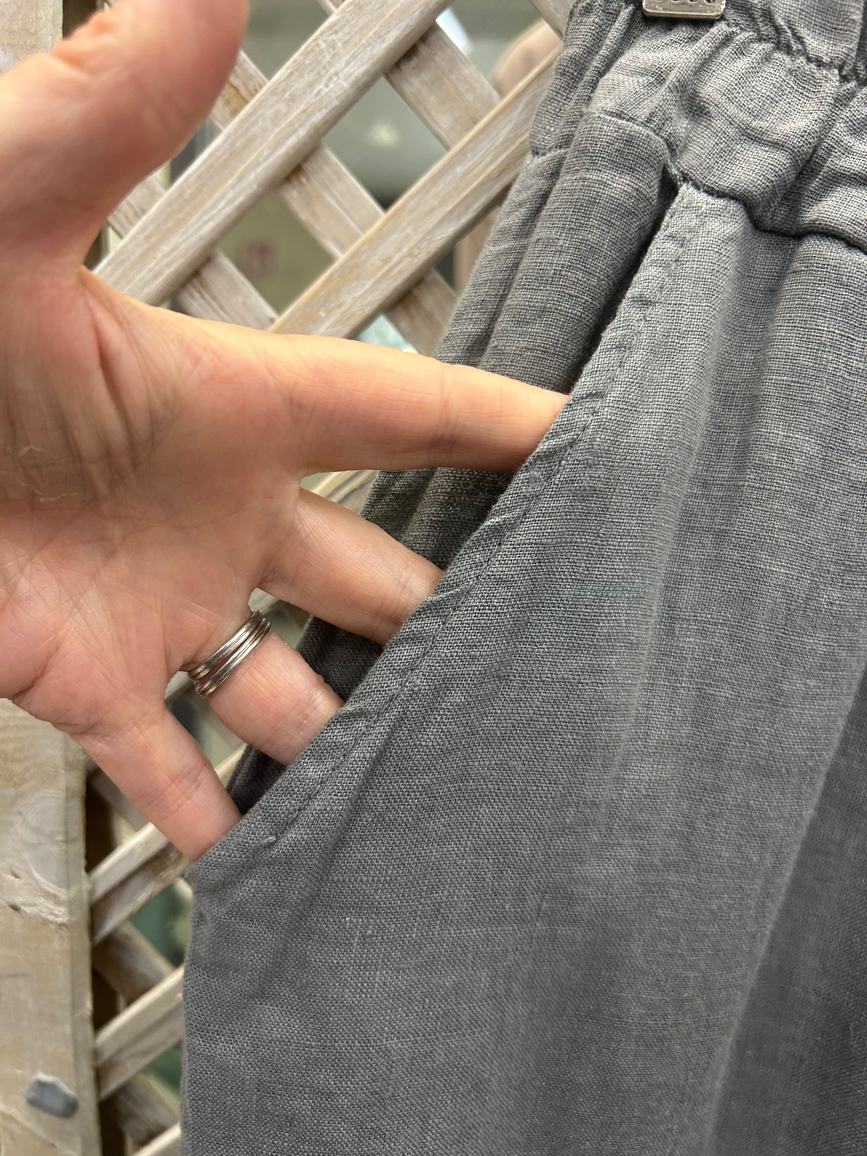 Kyla Linen Trousers - Grey