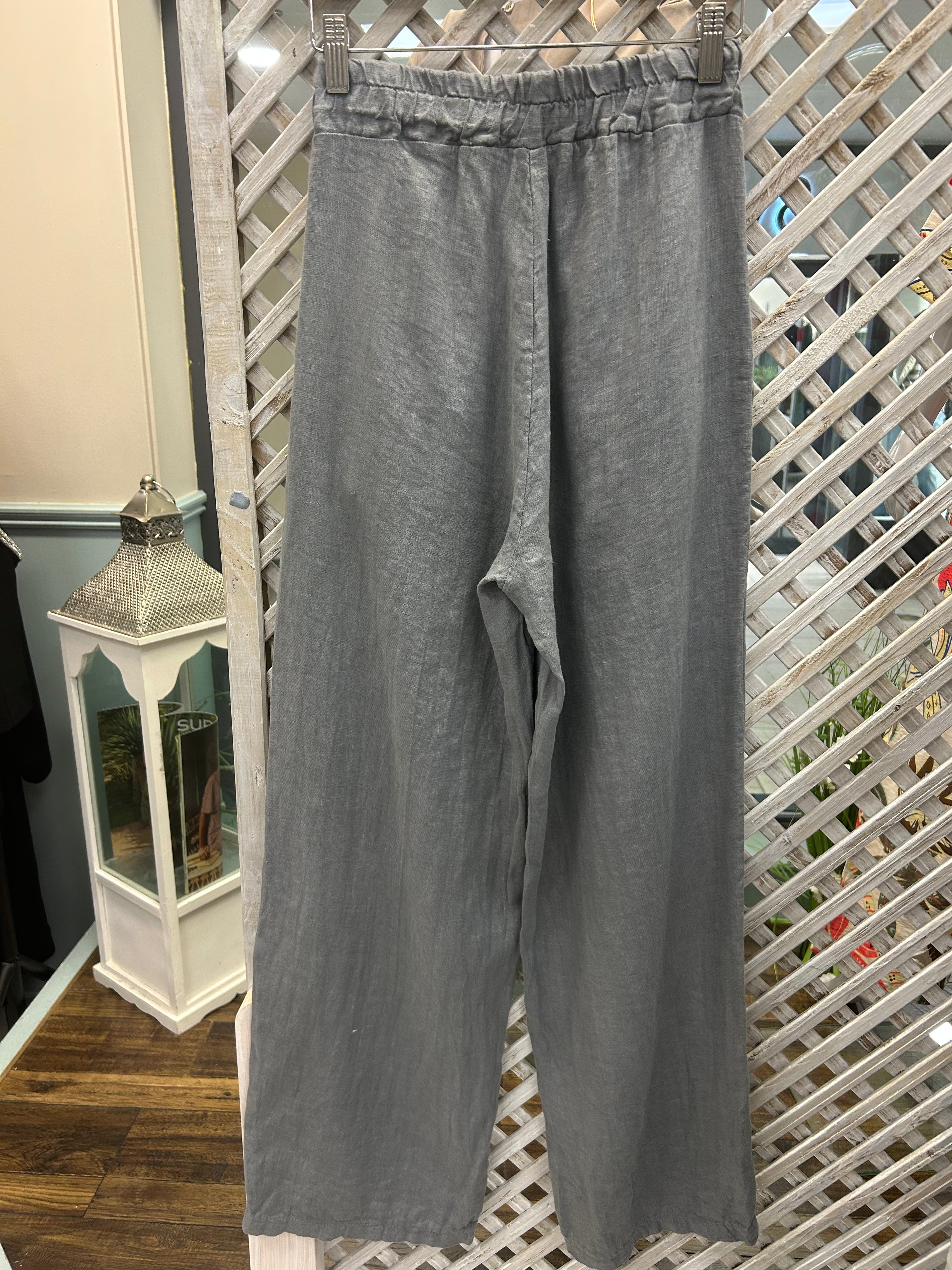 Kyla Linen Trousers - Grey