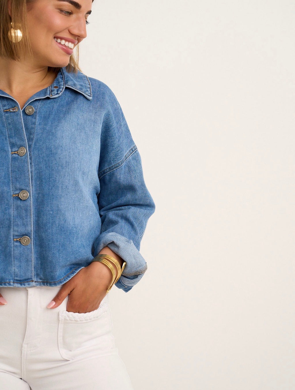 Kyla High Waist Jean - White