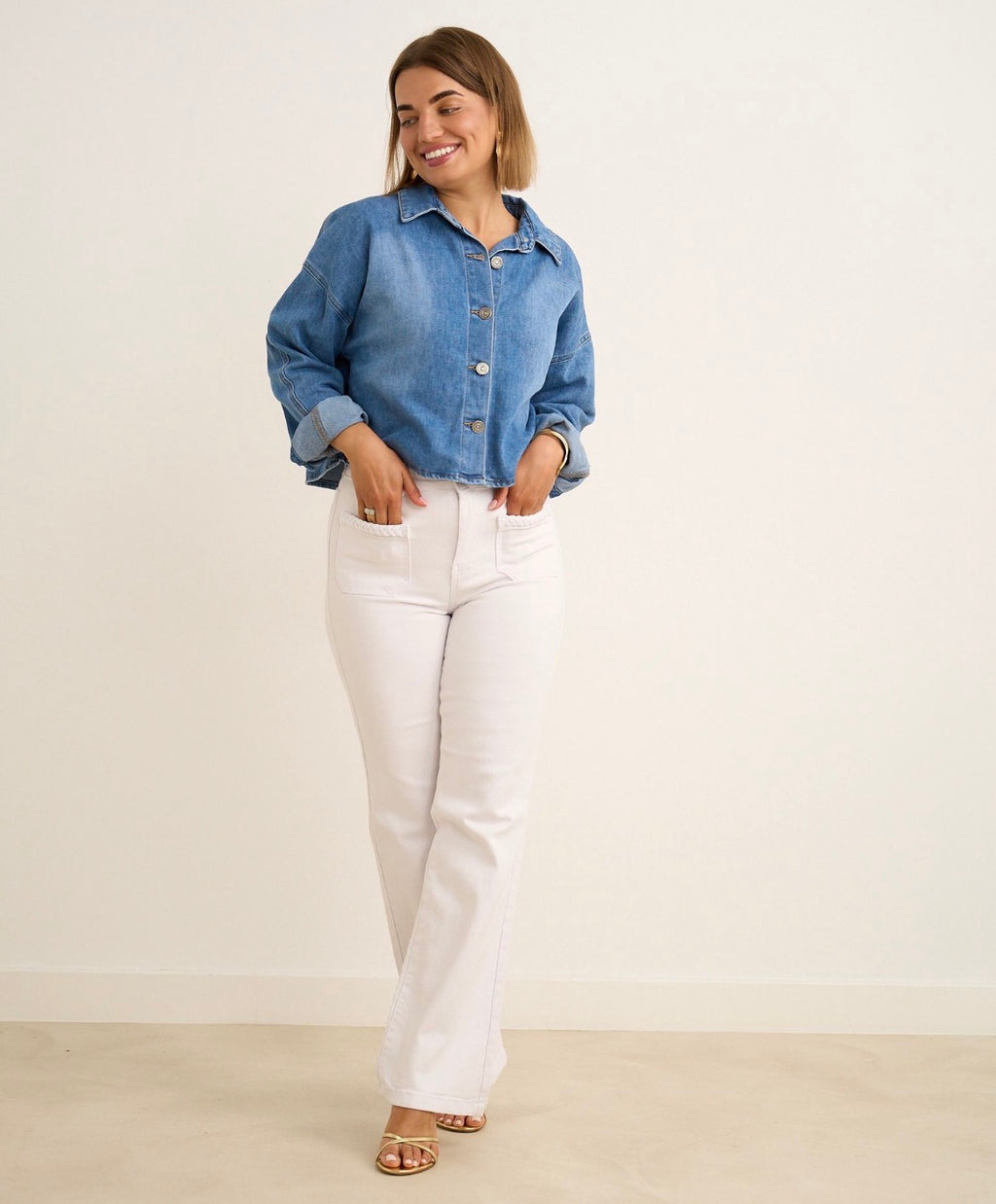 Kyla High Waist Jean - White