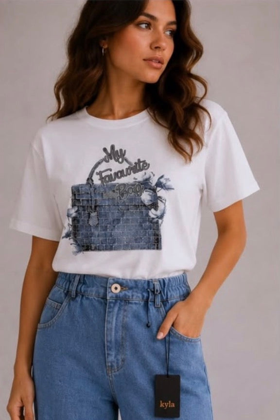 Kyla Wide Leg Cotton Trousers - Denim