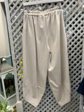 Cream Barrel Trousers with Feature Cuff Detail.