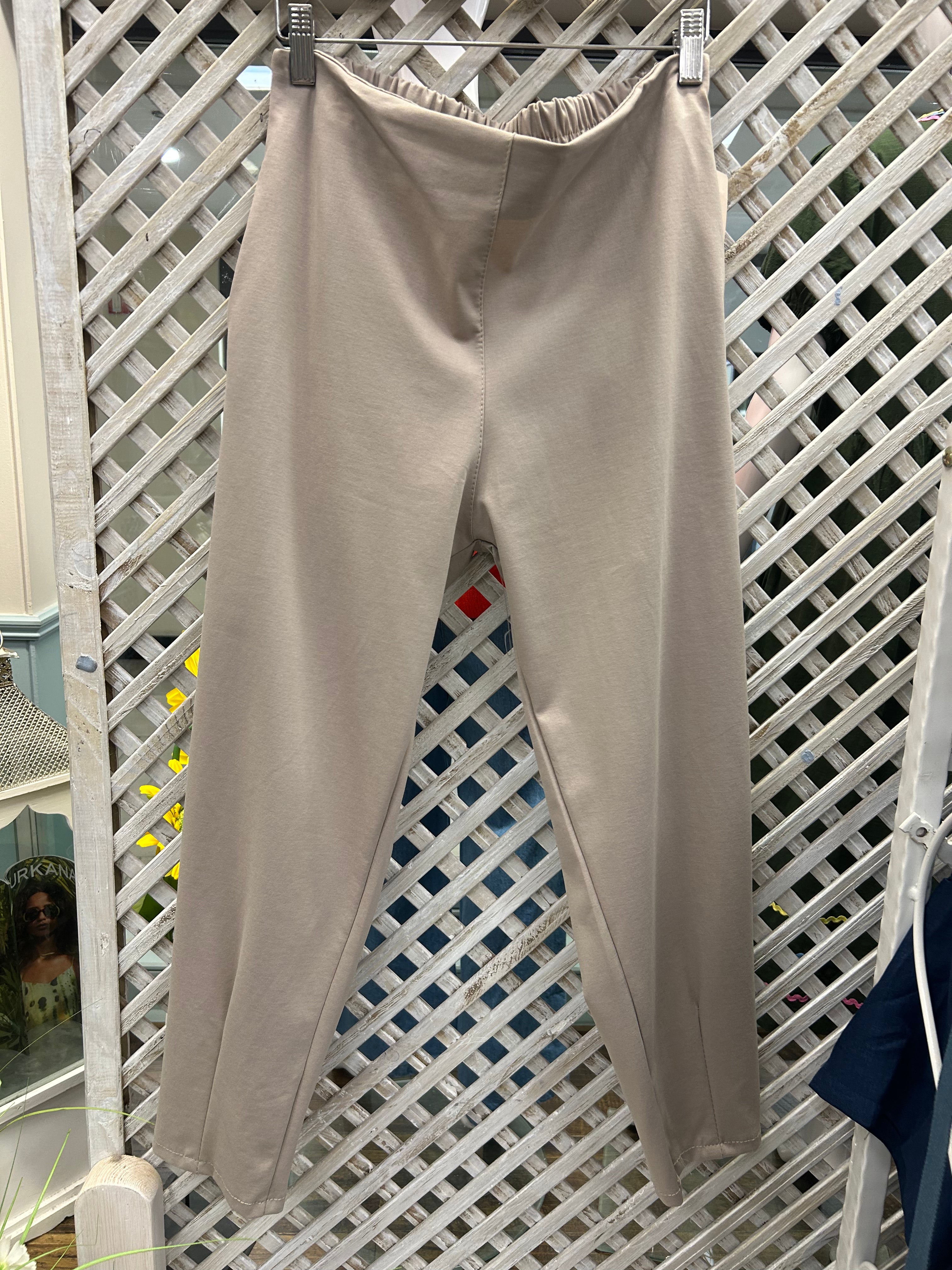 Mocha Pin Tuck Trousers.
