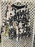 Black Chiffon Top with Flowers