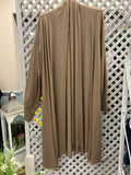Camel Long Line Cardigan.