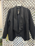 Black Waterfall Collar Jacket.